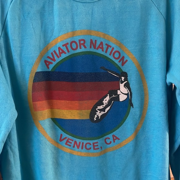 Aviator Nation neon blue logo sweatshirt - Picture 5 of 8
